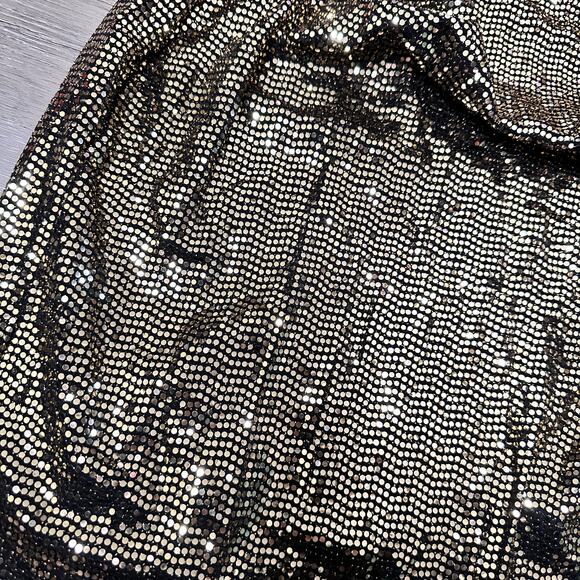 Jacaranda Dress Sequins Black Silver Backless Club Slinky Sexy Sparkle Large - Picture 3 of 4